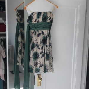 BCBG floral print strapless dress great condition